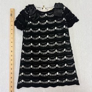 Kate Spade size 2y Black and White Crochet Dress with Bows